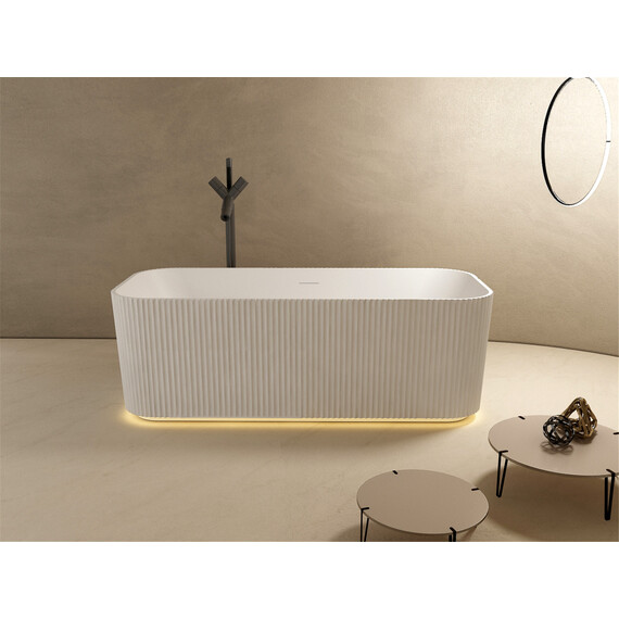 ВАННА ИЗ ИСКУССТВЕННОГО КАМНЯ ABBER STEIN AS9663 БЕЛАЯ МАТОВАЯ