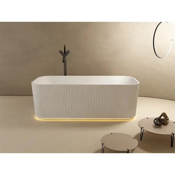 ВАННА ИЗ ИСКУССТВЕННОГО КАМНЯ ABBER STEIN AS9663 БЕЛАЯ МАТОВАЯ