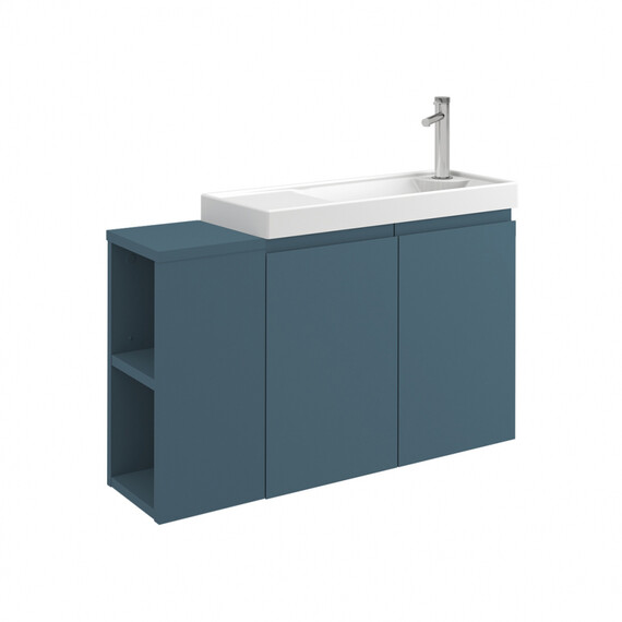 БОКОВАЯ ТУМБА С ПОЛКАМИ ORKA FERLA 20 ПОДВЕСНАЯ, СИНИЙ МАТОВЫЙ