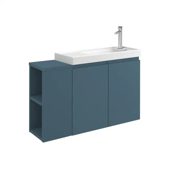 БОКОВАЯ ТУМБА С ПОЛКАМИ ORKA FERLA 20 ПОДВЕСНАЯ, СИНИЙ МАТОВЫЙ