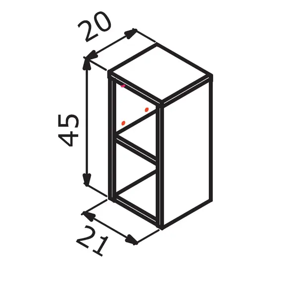 БОКОВАЯ ТУМБА С ПОЛКАМИ ORKA FERLA 20 ПОДВЕСНАЯ, СИНИЙ МАТОВЫЙ