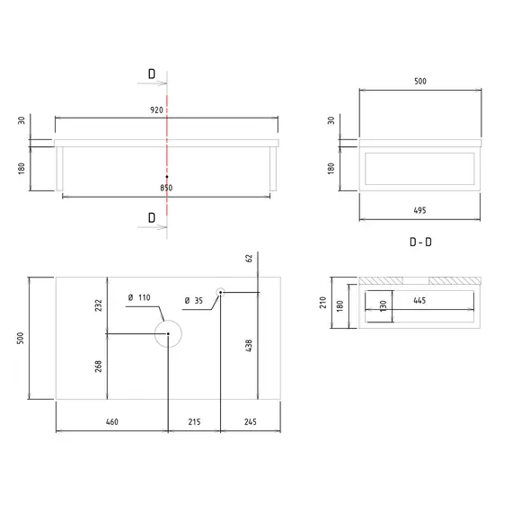 КОНСОЛЬ ПОД РАКОВИНУ ORKA KESTEL 95 ПОДВЕСНАЯ, ОРЕХ