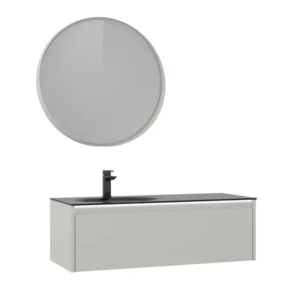 ТУМБА С РАКОВИНОЙ ORKA LISBON 110 ПОДВЕСНАЯ, КАШЕМИРОВЫЙ МАТОВЫЙ