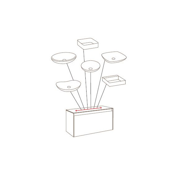 ПОДВЕСНАЯ ТУМБА AQWELLA 80 СМ С ДВУМЯ ЯЩИКАМИ, БЕТОН СВЕТЛЫЙ, С УМЫВАЛЬНИКОМ