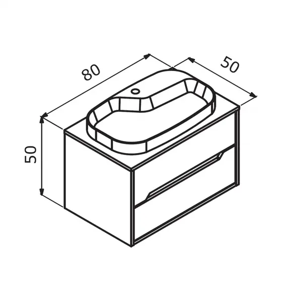 ТУМБА ПОД РАКОВИНУ ORKA GALIA 80 ПОДВЕСНАЯ, LIDYA