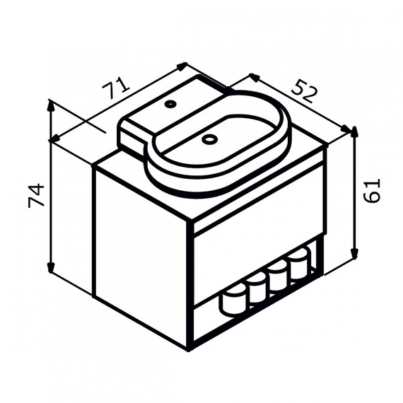 ТУМБА ПОД РАКОВИНУ ORKA KNIDOS 70 ПОДВЕСНАЯ, LEGNANO