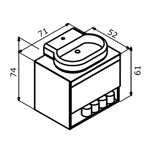ТУМБА ПОД РАКОВИНУ ORKA KNIDOS 70 ПОДВЕСНАЯ, LEGNANO