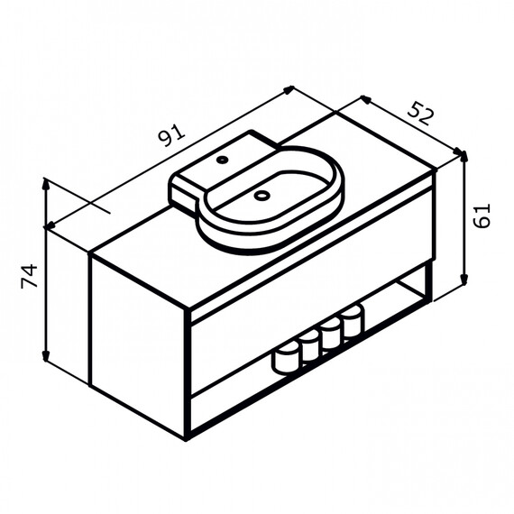 ТУМБА ПОД РАКОВИНУ ORKA KNIDOS 90 ПОДВЕСНАЯ, LEGNANO