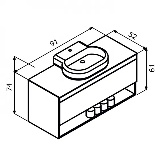 ТУМБА ПОД РАКОВИНУ ORKA KNIDOS 90 ПОДВЕСНАЯ, LEGNANO