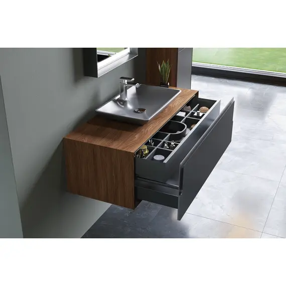 ТУМБА С РАКОВИНОЙ ORKA CRAFT 80 ПОДВЕСНАЯ, ОРЕХ/АНТРАЦИТ