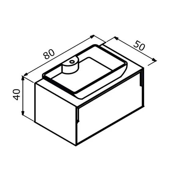 ТУМБА С РАКОВИНОЙ ORKA CRAFT 80 ПОДВЕСНАЯ, ОРЕХ/АНТРАЦИТ