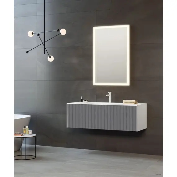 ТУМБА С РАКОВИНОЙ ORKA CUBE 120 ПОДВЕСНАЯ, АНТРАЦИТ МАТОВЫЙ