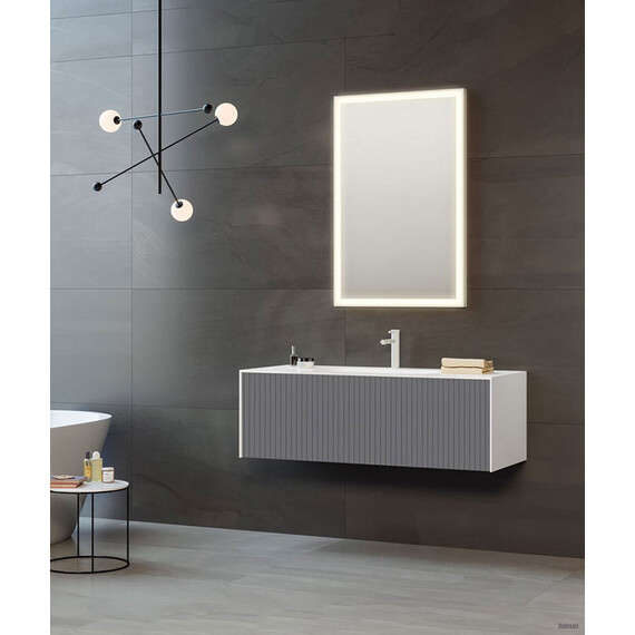 ТУМБА С РАКОВИНОЙ ORKA CUBE 80 ПОДВЕСНАЯ, АНТРАЦИТ МАТОВЫЙ