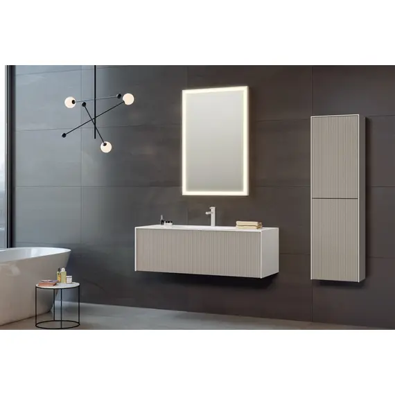 ТУМБА С РАКОВИНОЙ ORKA CUBE 80 ПОДВЕСНАЯ, БЕЖЕВЫЙ МАТОВЫЙ