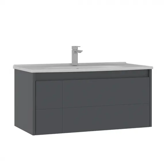 ТУМБА С РАКОВИНОЙ ORKA LIKYA 100 ПОДВЕСНАЯ, АНТРАЦИТ МАТОВЫЙ