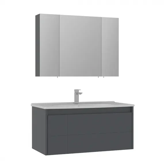 ТУМБА С РАКОВИНОЙ ORKA LIKYA 100 ПОДВЕСНАЯ, АНТРАЦИТ МАТОВЫЙ