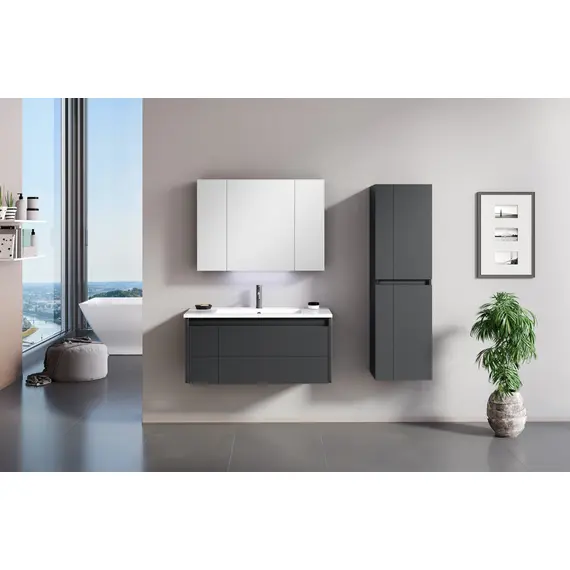 ТУМБА С РАКОВИНОЙ ORKA LIKYA 100 ПОДВЕСНАЯ, АНТРАЦИТ МАТОВЫЙ