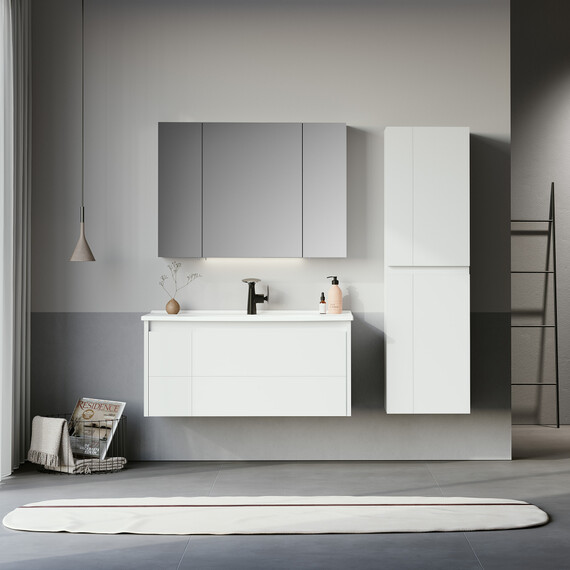 ТУМБА С РАКОВИНОЙ ORKA LIKYA 100 ПОДВЕСНАЯ, БЕЛЫЙ МАТОВЫЙ