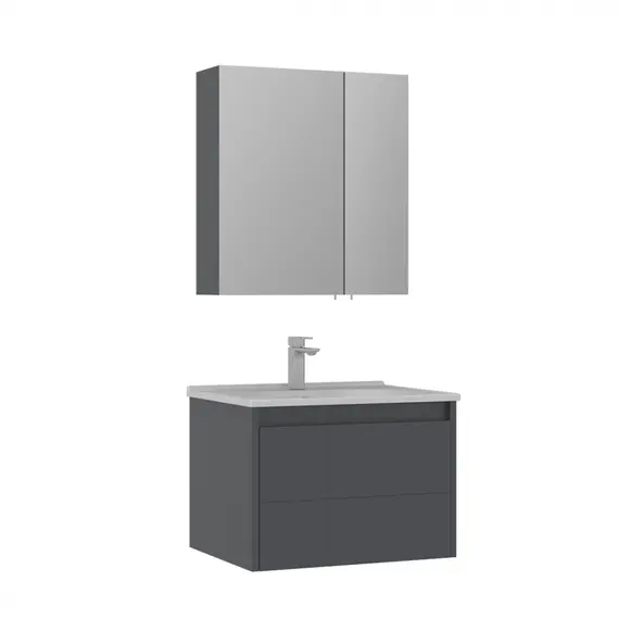 ТУМБА С РАКОВИНОЙ ORKA LIKYA 65 ПОДВЕСНАЯ, АНТРАЦИТ МАТОВЫЙ