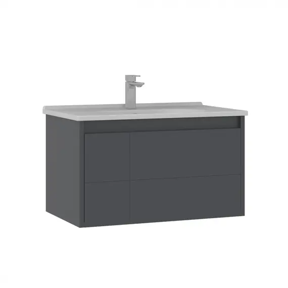 ТУМБА С РАКОВИНОЙ ORKA LIKYA 80 ПОДВЕСНАЯ, АНТРАЦИТ МАТОВЫЙ