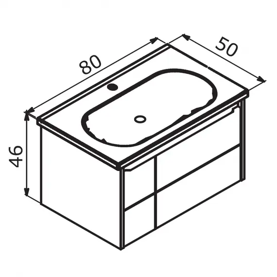 ТУМБА С РАКОВИНОЙ ORKA LIKYA 80 ПОДВЕСНАЯ, АНТРАЦИТ МАТОВЫЙ