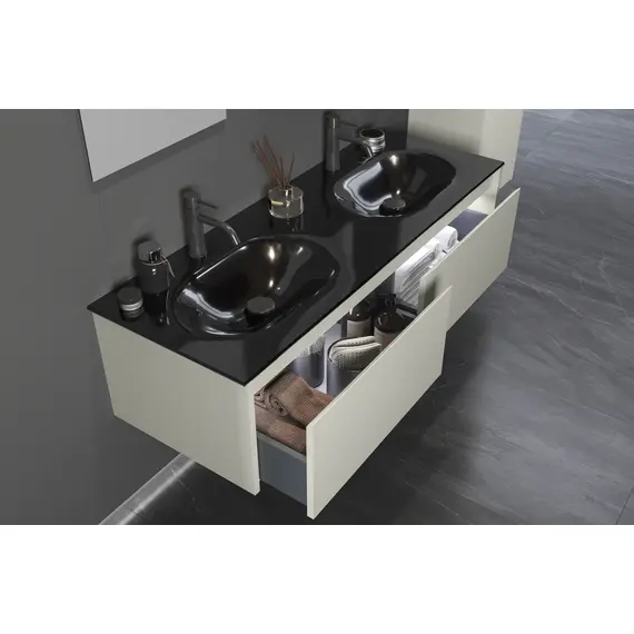 ТУМБА С РАКОВИНОЙ ORKA LISBON 130 ПОДВЕСНАЯ, КАШЕМИРОВЫЙ МАТОВЫЙ