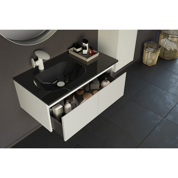 ТУМБА С РАКОВИНОЙ ORKA LISBON 90 ПОДВЕСНАЯ, БЕЛЫЙ МАТОВЫЙ