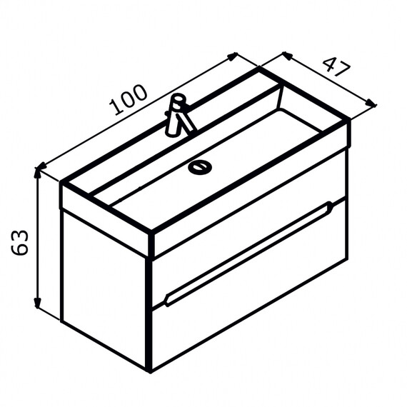ТУМБА С РАКОВИНОЙ ORKA MALTA 100 ПОДВЕСНАЯ, АНТРАЦИТ МАТОВЫЙ