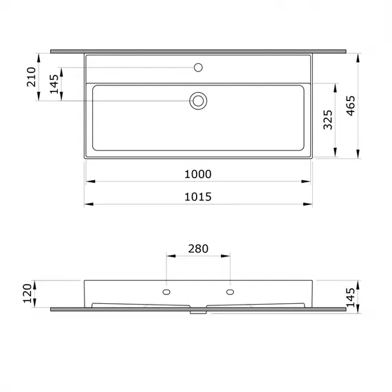 ТУМБА С РАКОВИНОЙ ORKA MALTA 100 ПОДВЕСНАЯ, АНТРАЦИТ МАТОВЫЙ