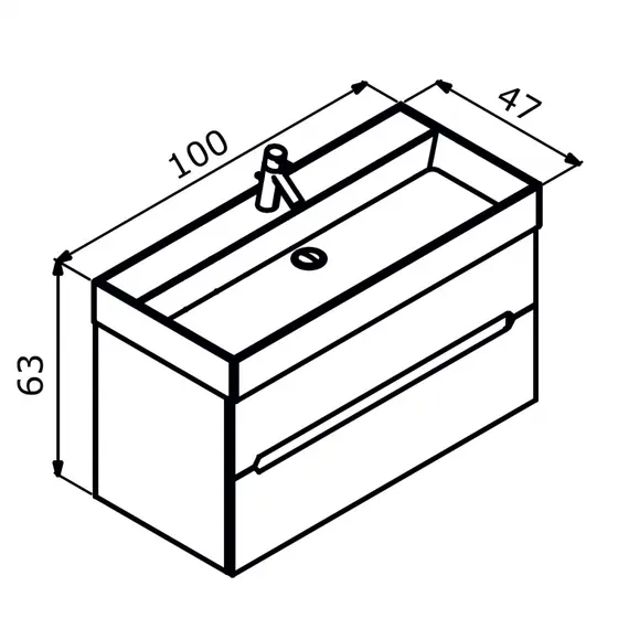 ТУМБА С РАКОВИНОЙ ORKA MALTA 100 ПОДВЕСНАЯ, КАШЕМИРОВЫЙ МАТОВЫЙ