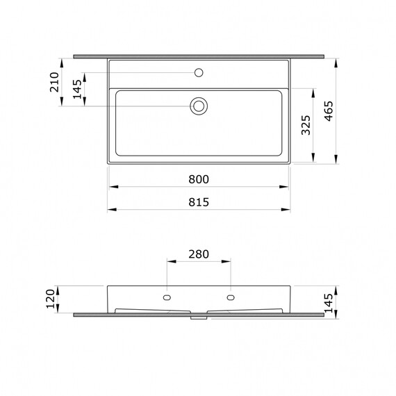ТУМБА С РАКОВИНОЙ ORKA MALTA 80 ПОДВЕСНАЯ, АНТРАЦИТ МАТОВЫЙ