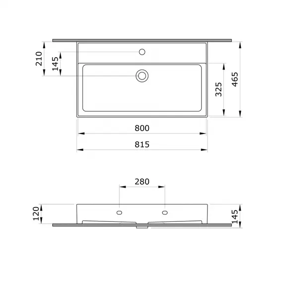 ТУМБА С РАКОВИНОЙ ORKA MALTA 80 ПОДВЕСНАЯ, АНТРАЦИТ МАТОВЫЙ