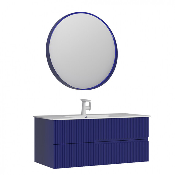 ТУМБА С РАКОВИНОЙ ORKA MOONLIGHT 120 ПОДВЕСНАЯ, СИНИЙ МАТОВЫЙ