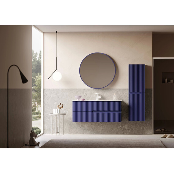 ТУМБА С РАКОВИНОЙ ORKA MOONLIGHT 120 ПОДВЕСНАЯ, СИНИЙ МАТОВЫЙ