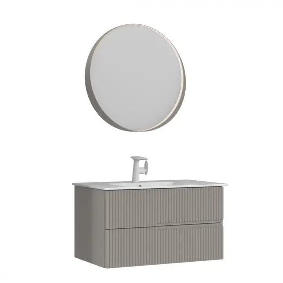 ТУМБА С РАКОВИНОЙ ORKA MOONLIGHT 90 ПОДВЕСНАЯ, БЕЖЕВЫЙ МАТОВЫЙ