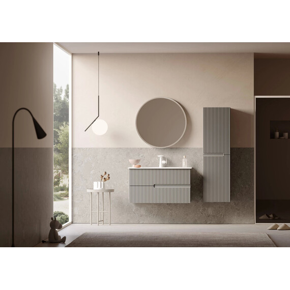 ТУМБА С РАКОВИНОЙ ORKA MOONLIGHT 90 ПОДВЕСНАЯ, БЕЖЕВЫЙ МАТОВЫЙ