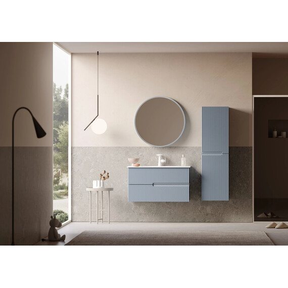 ТУМБА С РАКОВИНОЙ ORKA MOONLIGHT 90 ПОДВЕСНАЯ, ГОЛУБОЙ МАТОВЫЙ