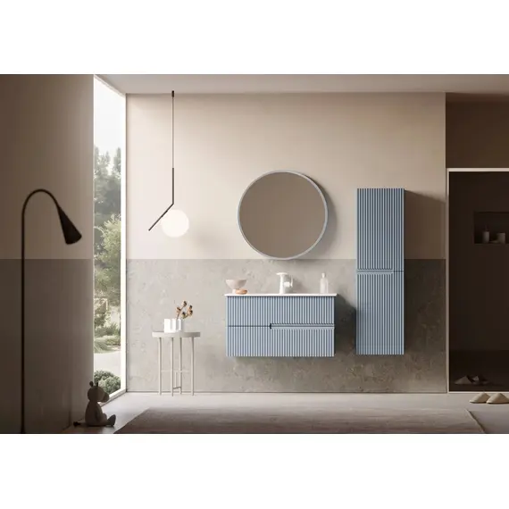 ТУМБА С РАКОВИНОЙ ORKA MOONLIGHT 90 ПОДВЕСНАЯ, ГОЛУБОЙ МАТОВЫЙ