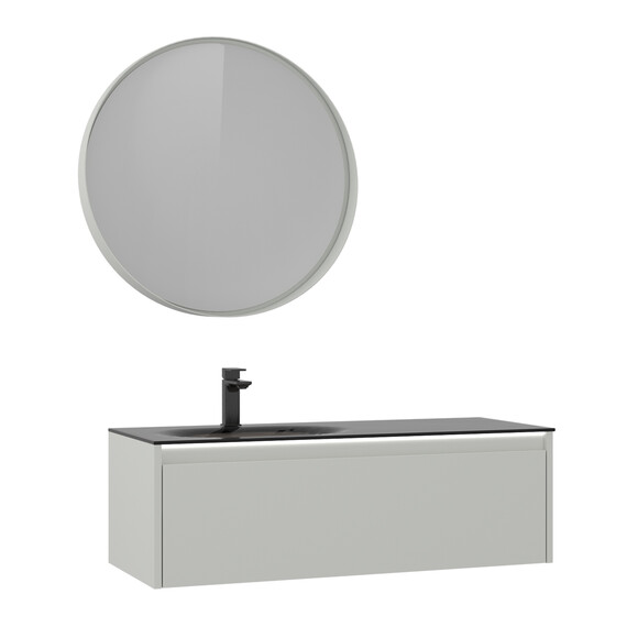 ТУМБА С РАКОВИНОЙ ORKA LISBON 110 ПОДВЕСНАЯ, КАШЕМИРОВЫЙ МАТОВЫЙ