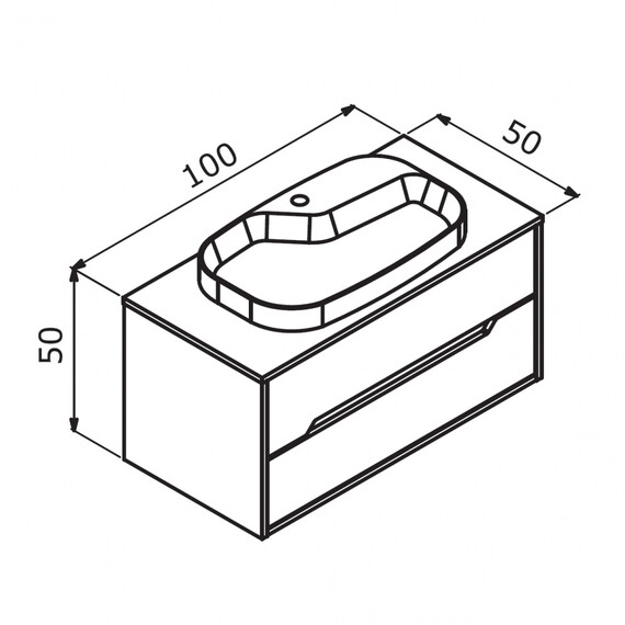 ТУМБА ПОД РАКОВИНУ ORKA GALIA 100 ПОДВЕСНАЯ, LIDYA