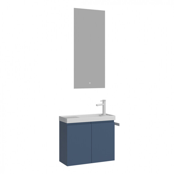 ТУМБА С РАКОВИНОЙ ORKA FERLA 60 ПОДВЕСНАЯ, СИНИЙ МАТОВЫЙ