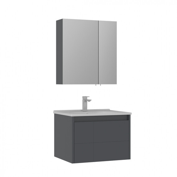 ТУМБА С РАКОВИНОЙ ORKA LIKYA 65 ПОДВЕСНАЯ, АНТРАЦИТ МАТОВЫЙ