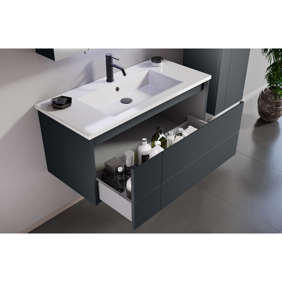 ТУМБА С РАКОВИНОЙ ORKA LIKYA 80 ПОДВЕСНАЯ, АНТРАЦИТ МАТОВЫЙ