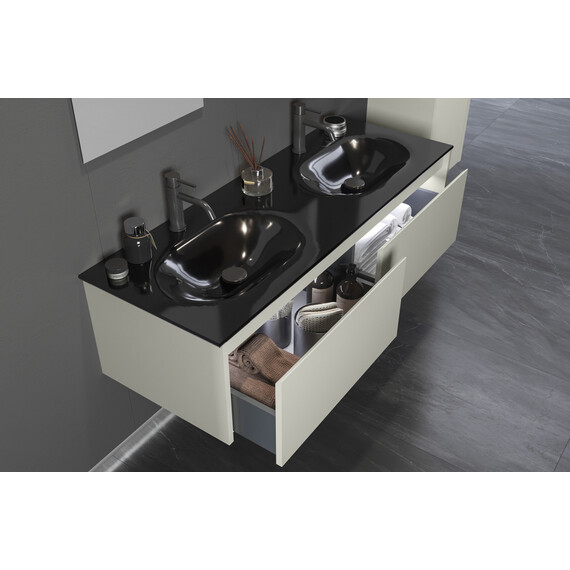 ТУМБА С РАКОВИНОЙ ORKA LISBON 130 ПОДВЕСНАЯ, КАШЕМИРОВЫЙ МАТОВЫЙ