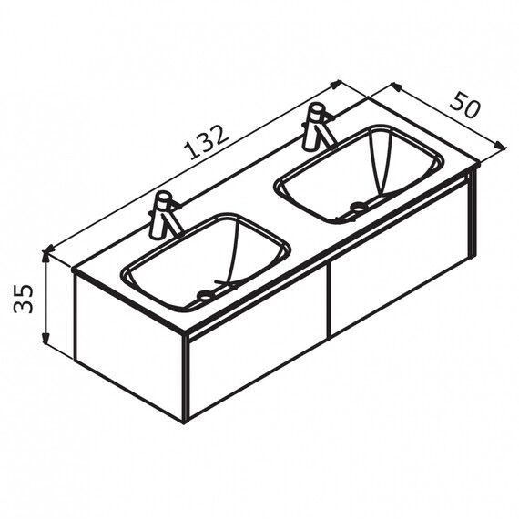 ТУМБА С РАКОВИНОЙ ORKA LISBON 130 ПОДВЕСНАЯ, КАШЕМИРОВЫЙ МАТОВЫЙ