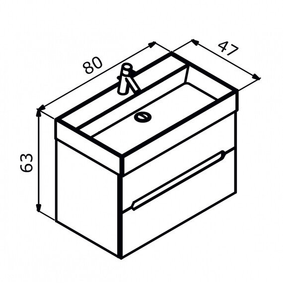 ТУМБА С РАКОВИНОЙ ORKA MALTA 80 ПОДВЕСНАЯ, КАШЕМИРОВЫЙ МАТОВЫЙ