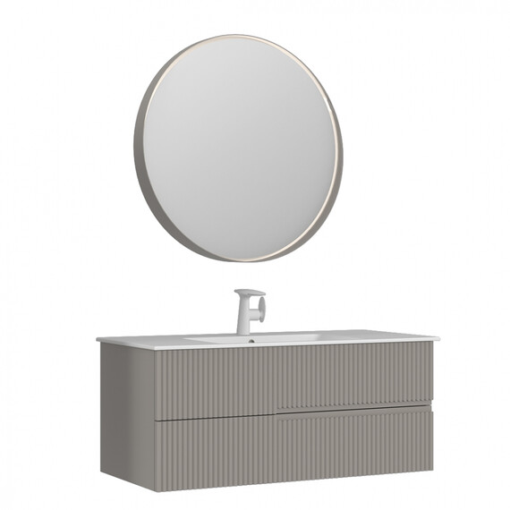 ТУМБА С РАКОВИНОЙ ORKA MOONLIGHT 120 ПОДВЕСНАЯ, БЕЖЕВЫЙ МАТОВЫЙ