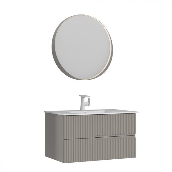 ТУМБА С РАКОВИНОЙ ORKA MOONLIGHT 90 ПОДВЕСНАЯ, БЕЖЕВЫЙ МАТОВЫЙ