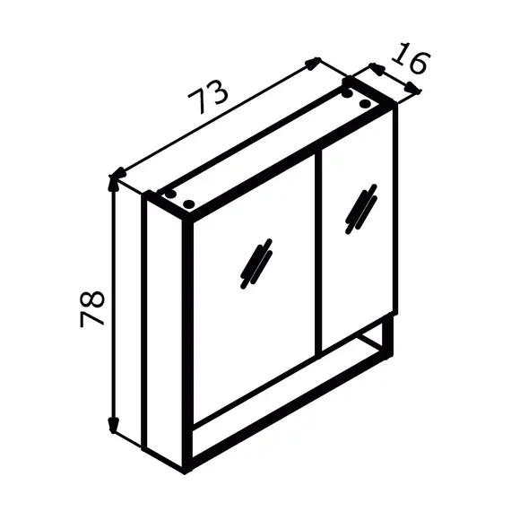 ЗЕРКАЛЬНЫЙ ШКАФ ORKA KNIDOS 75 LEGNANO