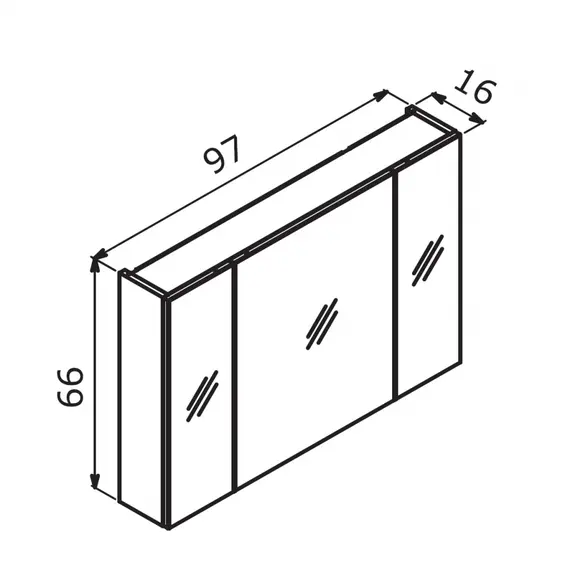 ЗЕРКАЛЬНЫЙ ШКАФ ORKA LIKYA 100 АНТРАЦИТ МАТОВЫЙ